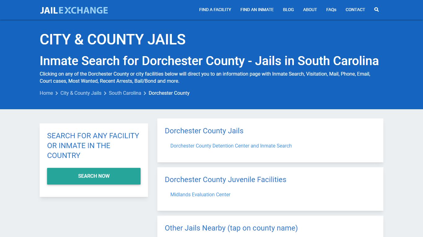 Inmate Search for Dorchester County | Jails in South Carolina